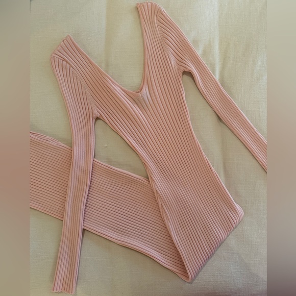 Pinkblush V-Neck Long Sleeve Fitted Maternity Maxi Dress - Picture 4 of 5